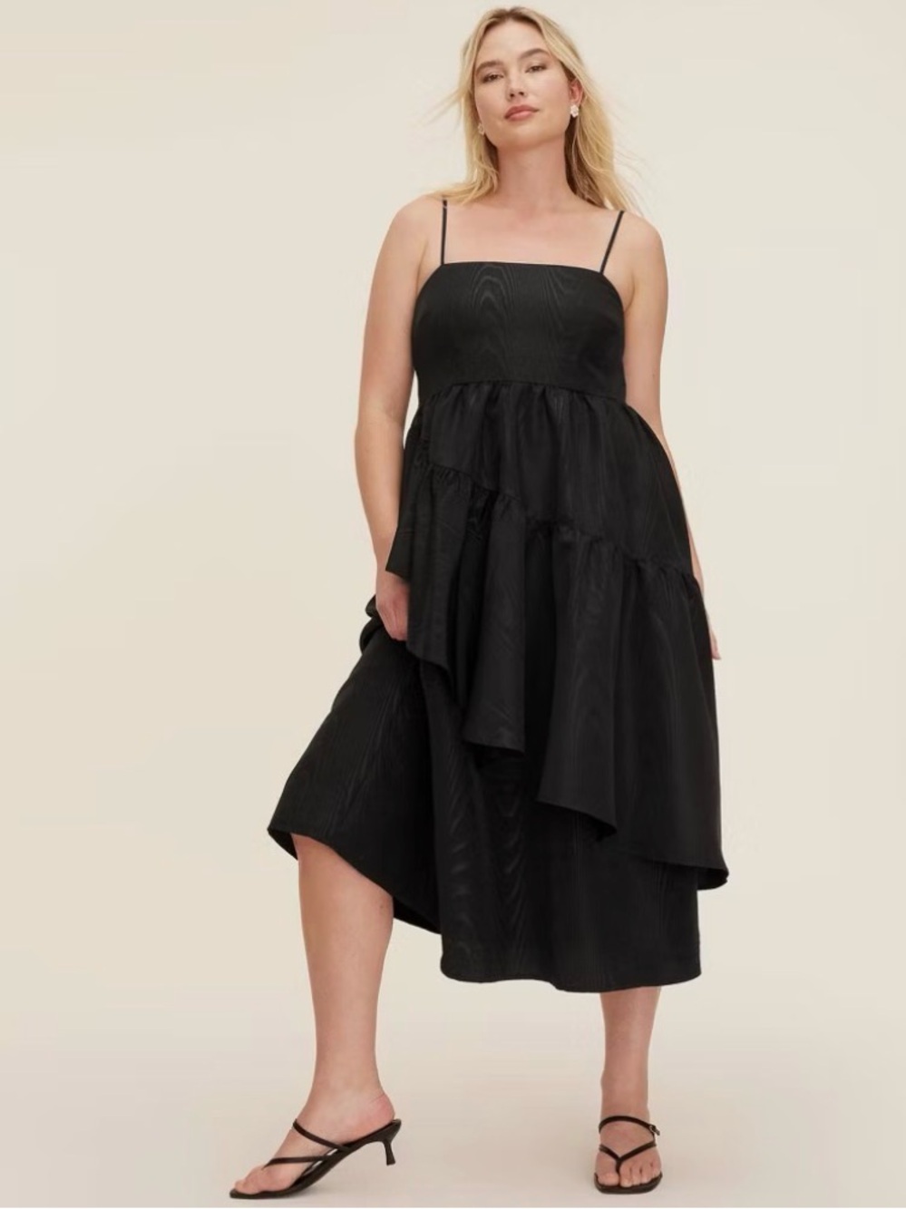 BNWT Kate Spade x Target Black Tiered Ruffle Midi Tank Dress size large